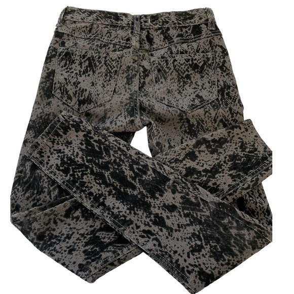 Free People Flocked Velvet Skinny Jeans Charcoal Black Size 24 - Picture 3 of 7